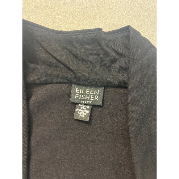 Eileen Fisher Petite Black Open-Front Cardigan Sweater Petite Small - Picture 4 of 4